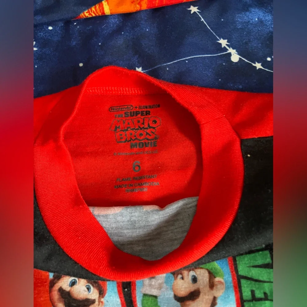 Nintendo Super Mario Movie Boys Pajama Set Size 6 - Picture 4 of 8